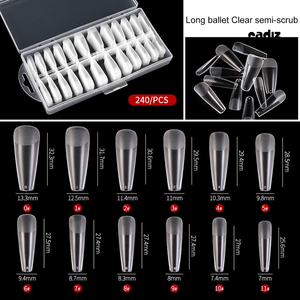 Hộp 240 Móng Tay Giả Trong Suốt Chắc Chắn Có Thể Tháo Rời