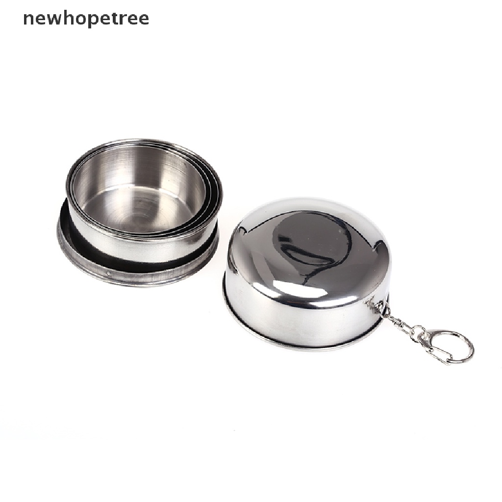 Cốc Uống Nước Bằng Thép Không Gỉ Có Thể Gấp Gọn Tiện Lợi 240ml