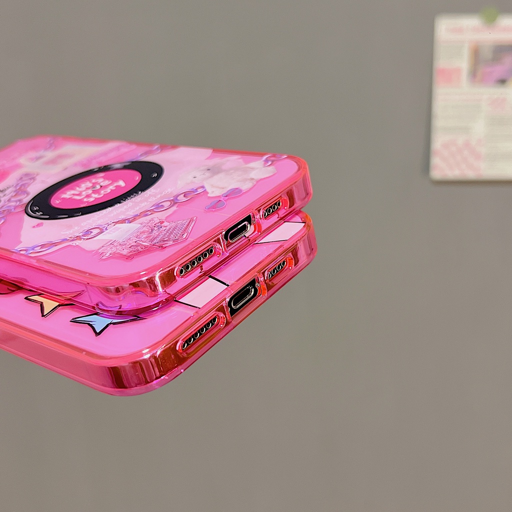 Ốp Điện Thoại Silicon Họa Tiết Hoạt Hình Cô Gái &amp; Hoa Xinh Xắn Chống Sốc Cho iPhone 14 13 12 11 Pro Max