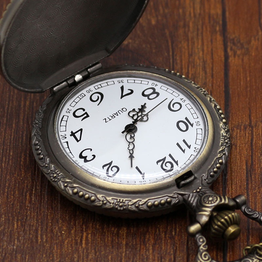 Vòng cổ Mặt Đồng Hồ Bỏ Túi Hình Đầu Lâu Bằng Đồng Phong Cách Vintage