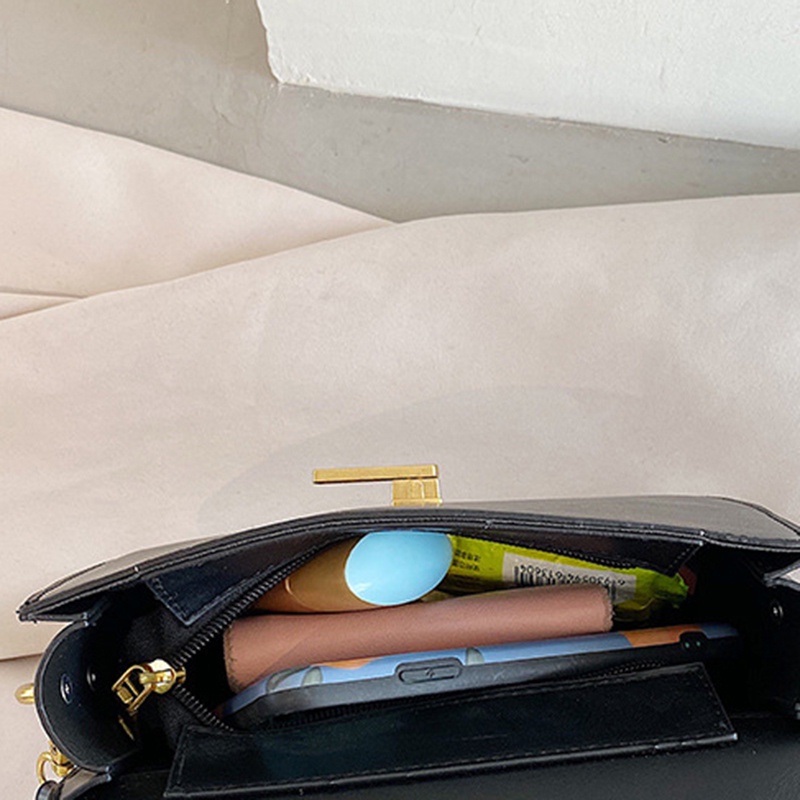 Túi Đeo Vai Màu Trơn Có Khóa Điều Chỉnh Được Phong Cách Hàn Quốc Mới Cho Nữ