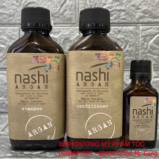 Combo gội xả và tinh dầu Nashi Argan phục hồi tóc hư tổn 200mlx2/30ml ( set du lịch) (2026)
