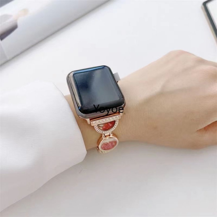 Dây Đeo Kim Loại Lấp Lánh 49mm 45mm 44 42 41 40 38mm Cho iWatch Series 8 Ultra 7 6 5 4 3 2 1 SE