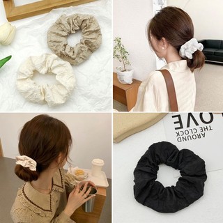 Dây Buộc Tóc Cao Su Bản Lớn Màu Trơn Đơn Giản Thời Trang Hàn Quốc