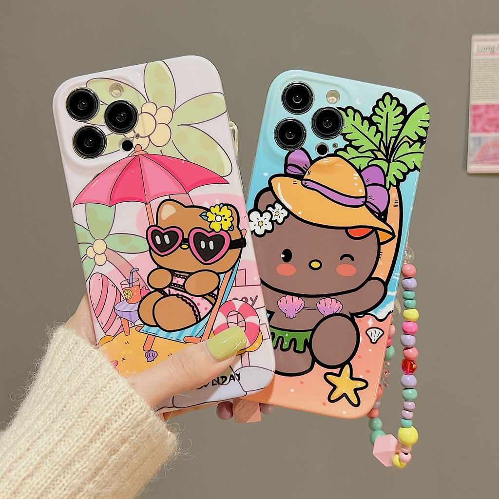 Ốp Điện Thoại tpu Dẻo Họa Tiết Hoạt Hình Sanrio Kèm Vòng Tay &amp; Dây Đeo Cho iPhone 11 13 12 14 PRO MAX