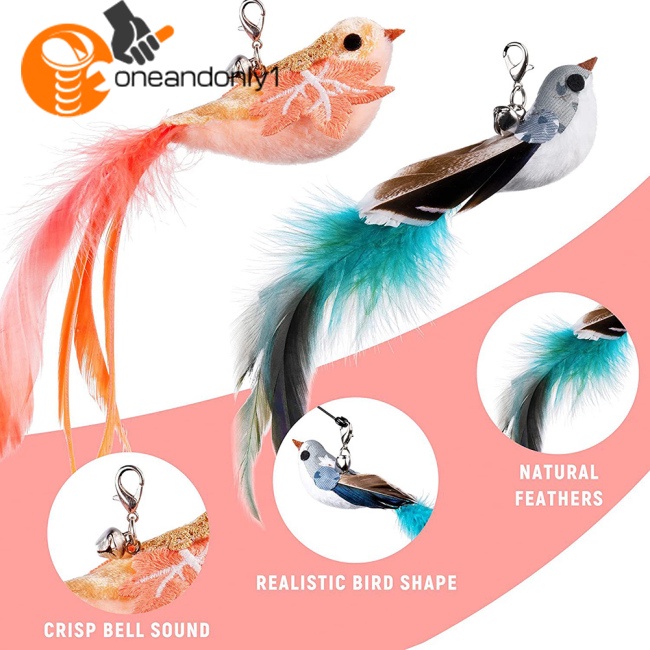 Bộ Gậy Trêu Mèo Có Chuông Và Lông Vũ Tua Rua Dễ Thương