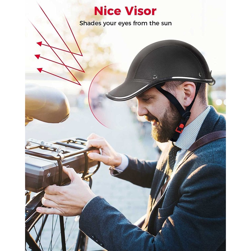 Mũ Bảo Hiểm Xe Đạp Bằng ABS + Da PU An Toàn Có Dây Điều Chỉnh