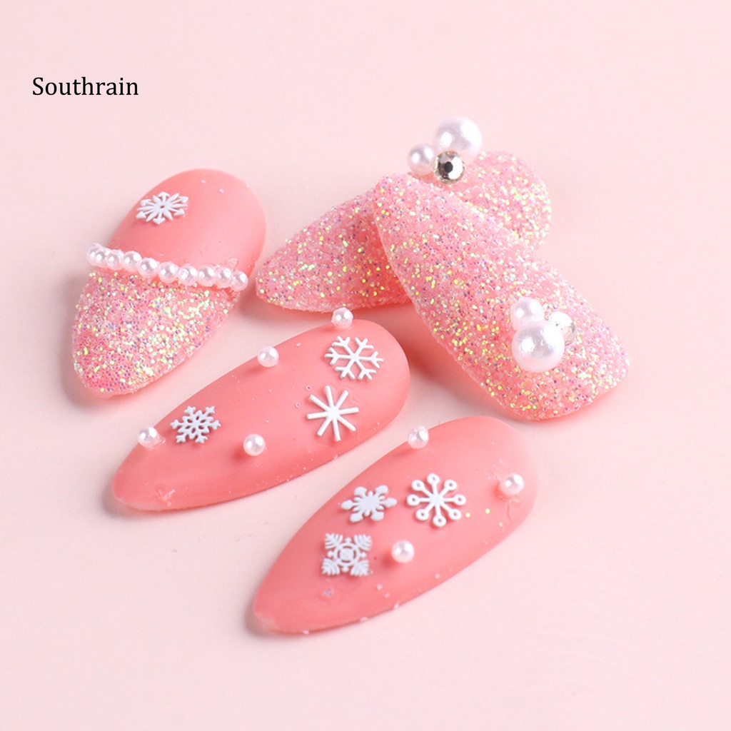 Bộ 100 Miếng Dán Trang Trí Móng Tay Hình Bông Tuyết 3D