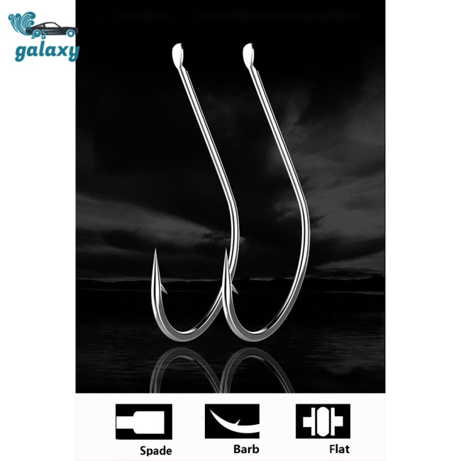 Galaxy Bộ 50 Móc Thép Cacbon Chất Lượng Cao 1#-10# Móc Câu Cá Cán Dài Chuyên Dụng Chất Lượng Cao