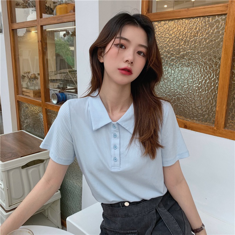 Áo polo thể thao SUXI tay ngắn dáng rộng thời trang mùa hè cho nữ