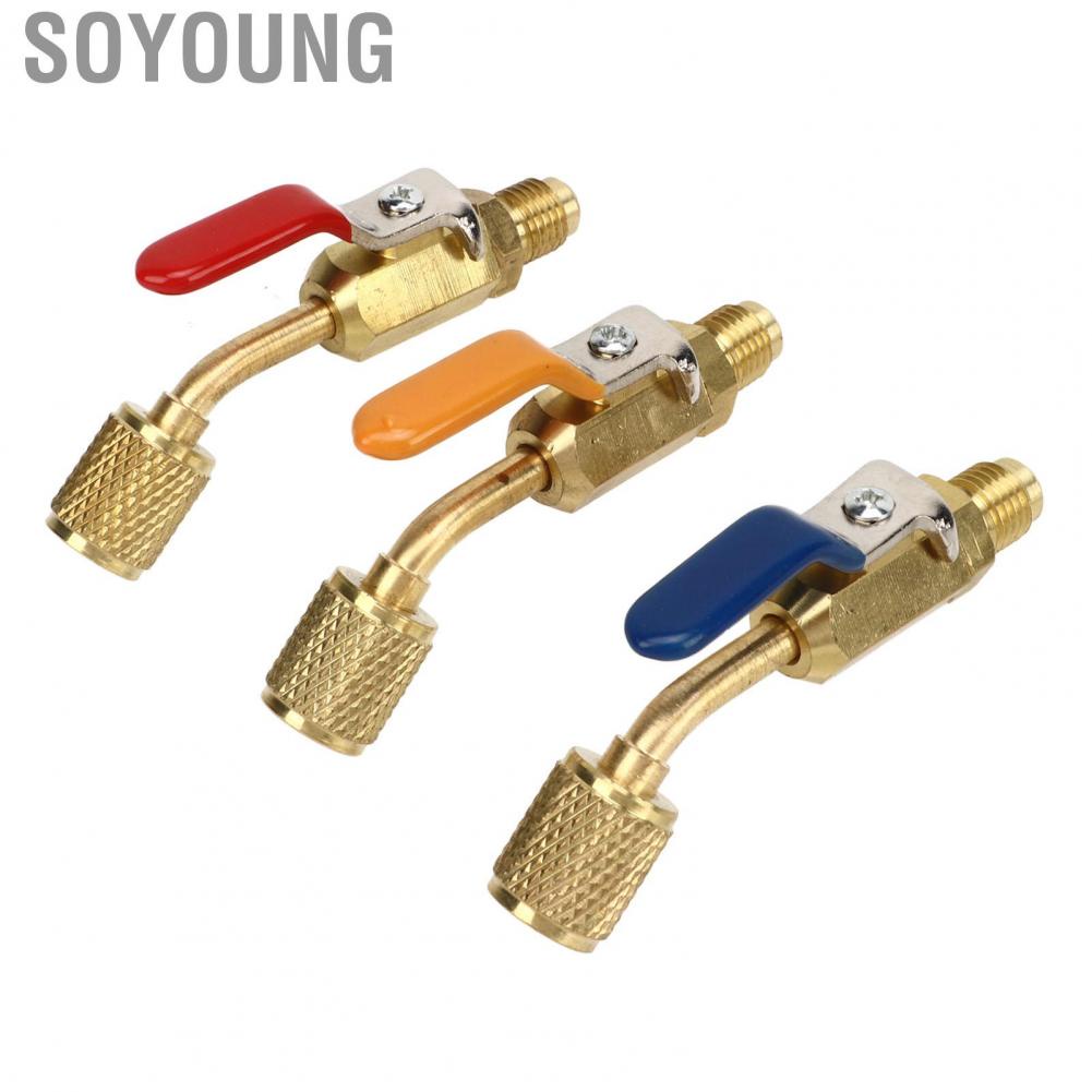 Soyoung Refrigerant Ball Valve  Air Conditioning Refrigerant Ball Valve 6PCS Easy Connection  for R410A R134A Refrigeration Charging Hoses
