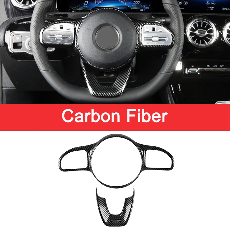 2pcs Ô tô Nút vô lăng Khung nhãn dán cho Benz W177 W205 W213 Phiên bản thể thao 2019-2020