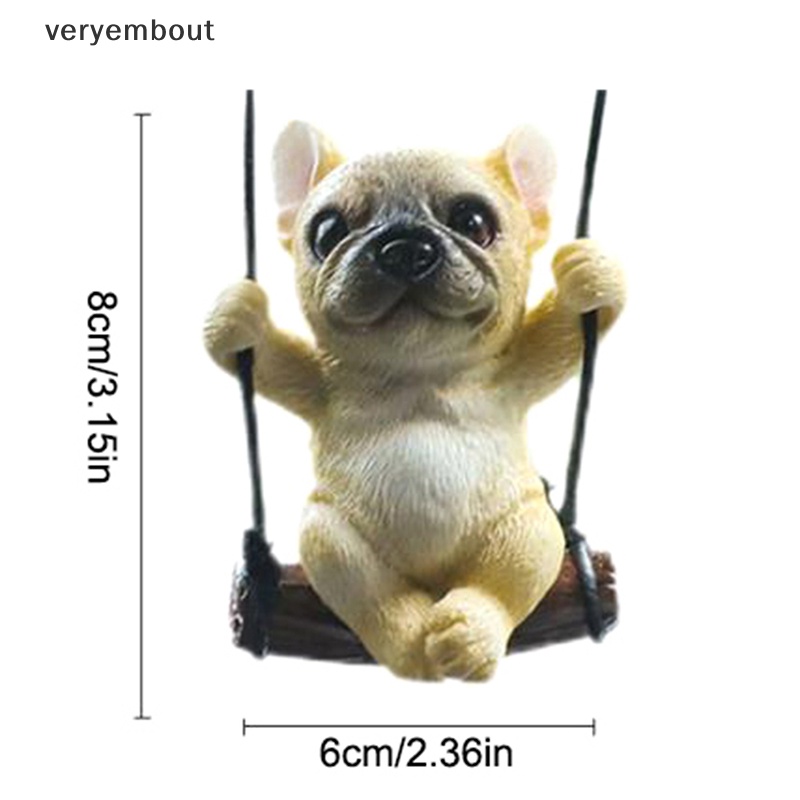 Ut Mặt Trang Trí Gương Chiếu Hậu Xe Hơi Hình Chú Chó Bull Anime Bằng Nhựa Resin Dễ Thương