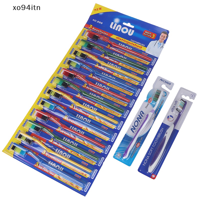 Tn Set 10 Bàn Chải Đánh Răng Lông Siêu Cứng Trắng Và Loại Bỏ Lưỡi