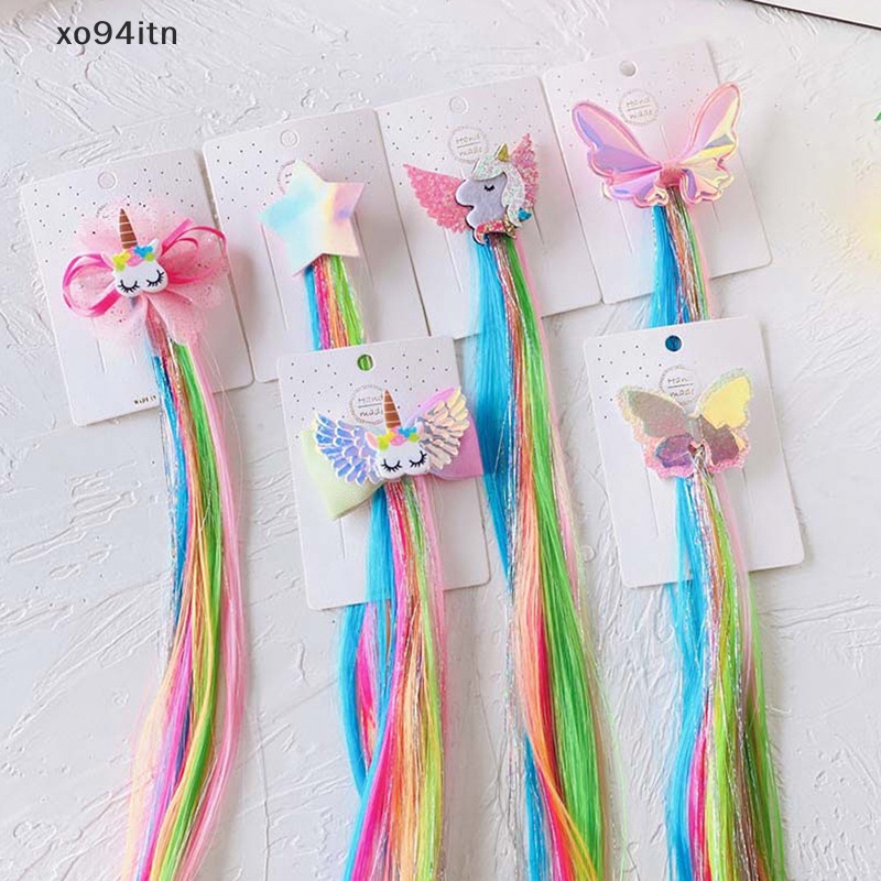 1 Kẹp Tóc Giả Hình Kỳ Lân / Mèo / Thỏ Dễ Thương