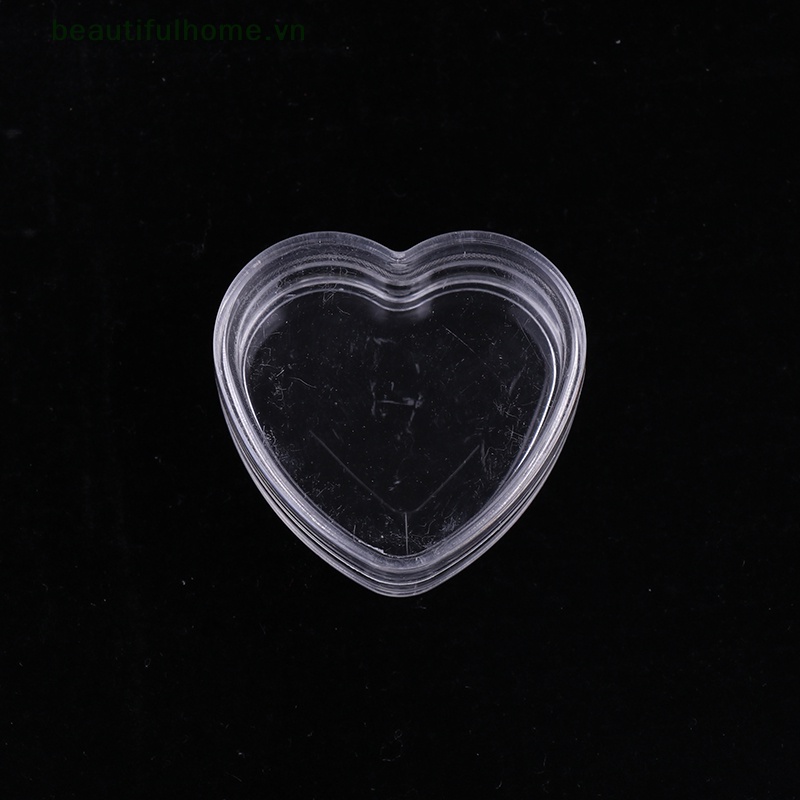 Set 10 Hũ Nhựa Rỗng Trong Suốt Đựng Kem Mini Hình Trái Tim