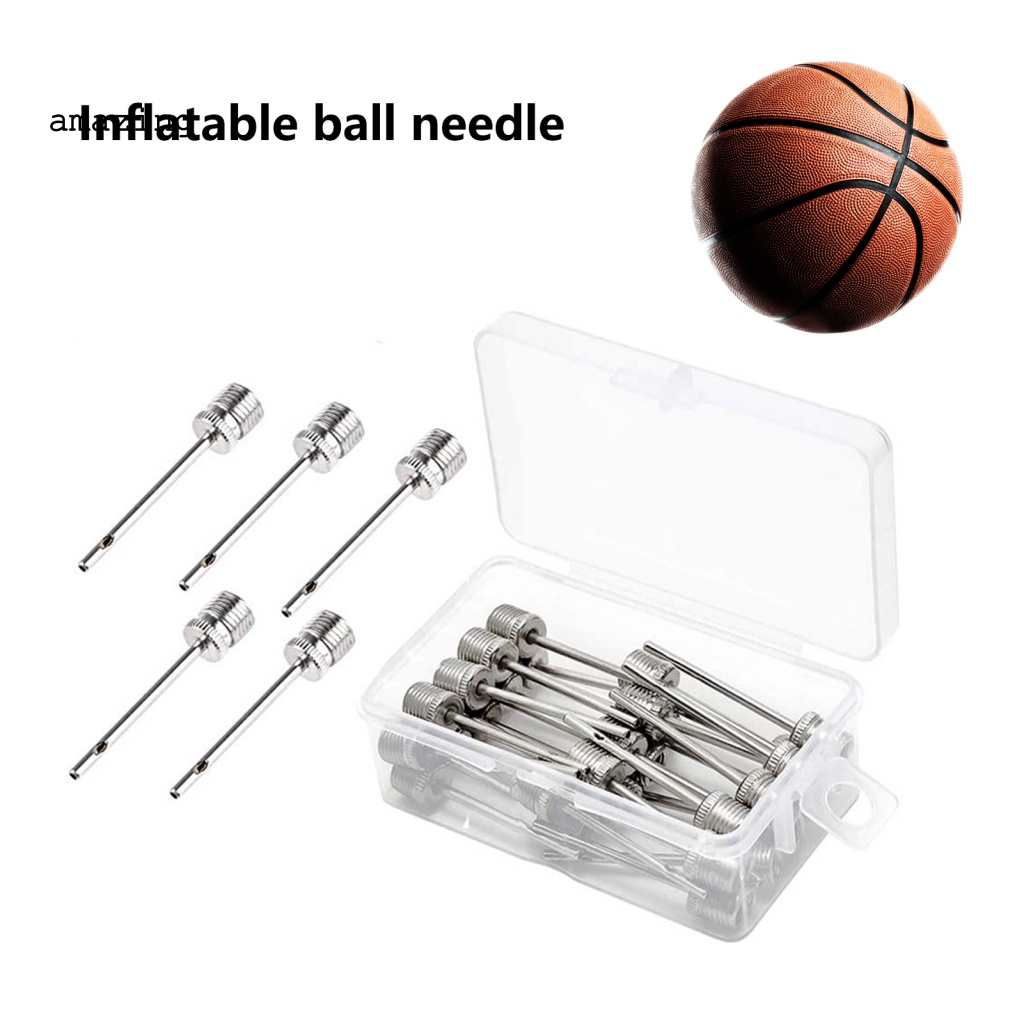 1 Bộ Kim Bơm Hơi Thể Thao Bằng Thép Không Gỉ Kèm Hộp Đựng