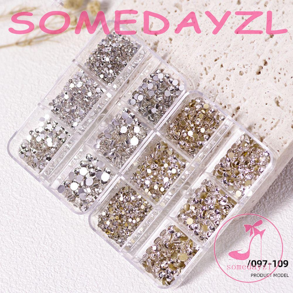 Móng Tay 3D SOMEDAYZL|Ly Thủy Tinh Đế Bằng Sáng Bóng Sang Trọng Kính|Hộp Phụ Kiện Trang Trí Móng Tay