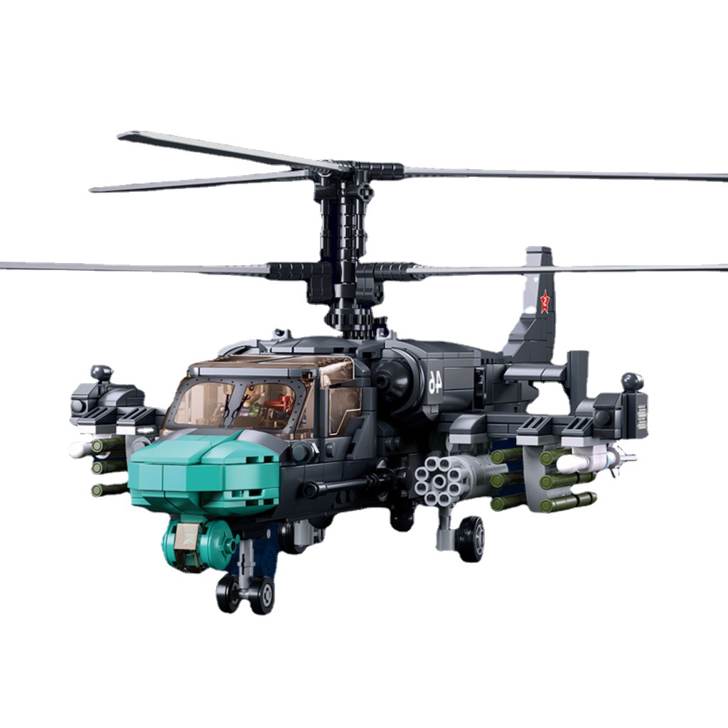 Set 913 Mô Hình Máy Bay Trực Thăng MOC WW2 KA-52 Tỉ Lệ 1: 30 Tự Lắp Ráp Cho Bé