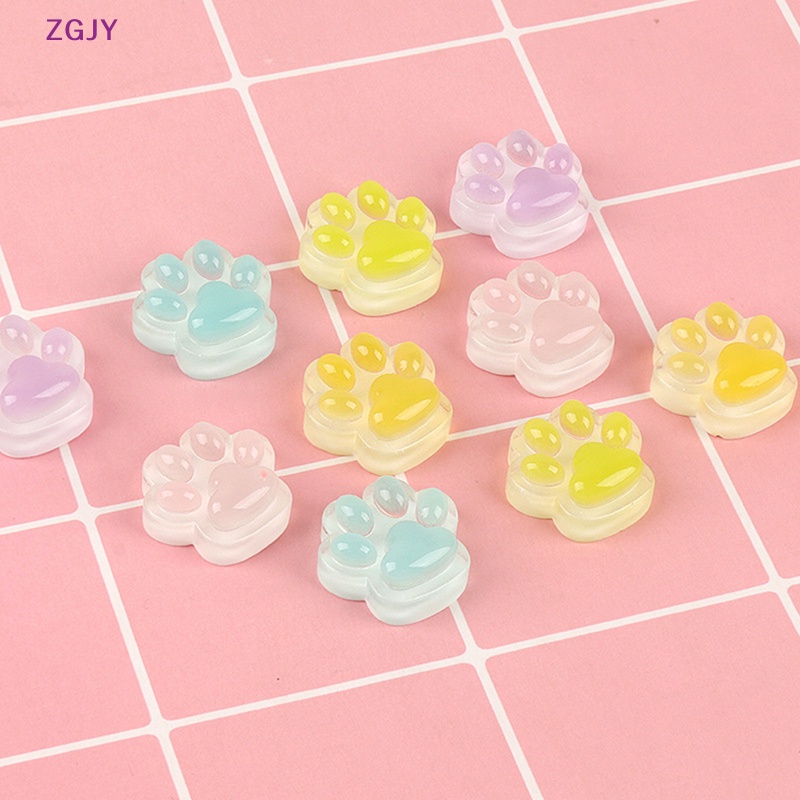 Set 5 Móng Vuốt Mèo Dạ Quang Bằng Resin Resin Màu Ngẫu Nhiên DIY Mới