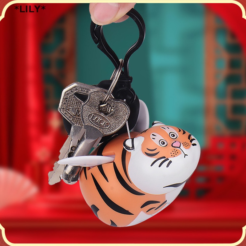 LILY Kawaii Panda Fat Tiger panghu hơn cánh Keychain sẽ bay cánh Studio đồ trang sức hổ căng mặt dây chuyền Anime mô hình quà tặng năm mới uuu