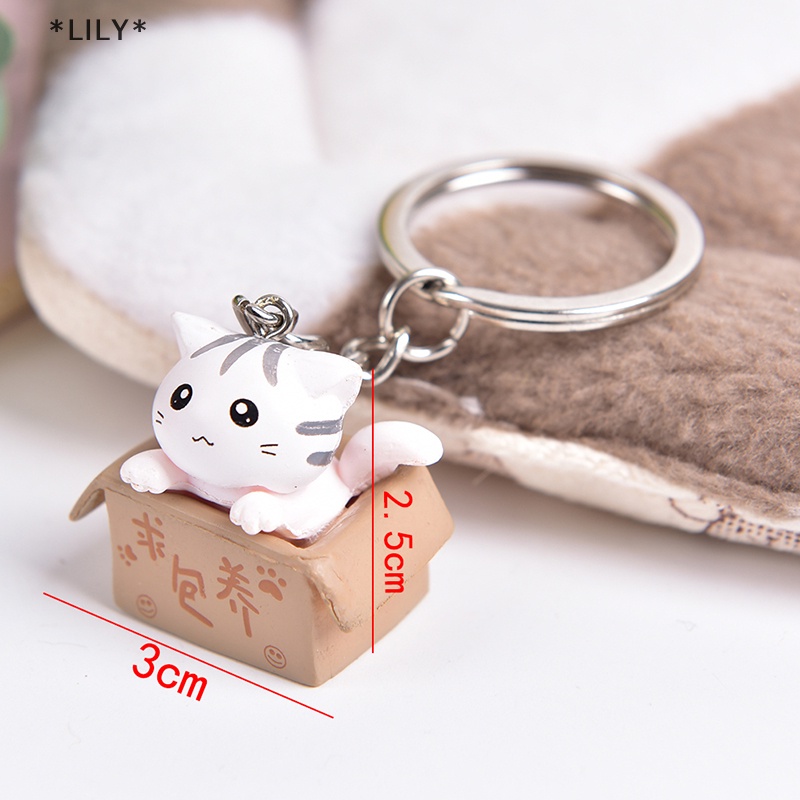 LILY Phim Hoạt Hình Đáng Yêu Mèo Vòng Chìa Khóa Chuỗi Mặt Dây Chuyền Trang Trí Cho Túi Xe Keychain Quà Tặng uuu