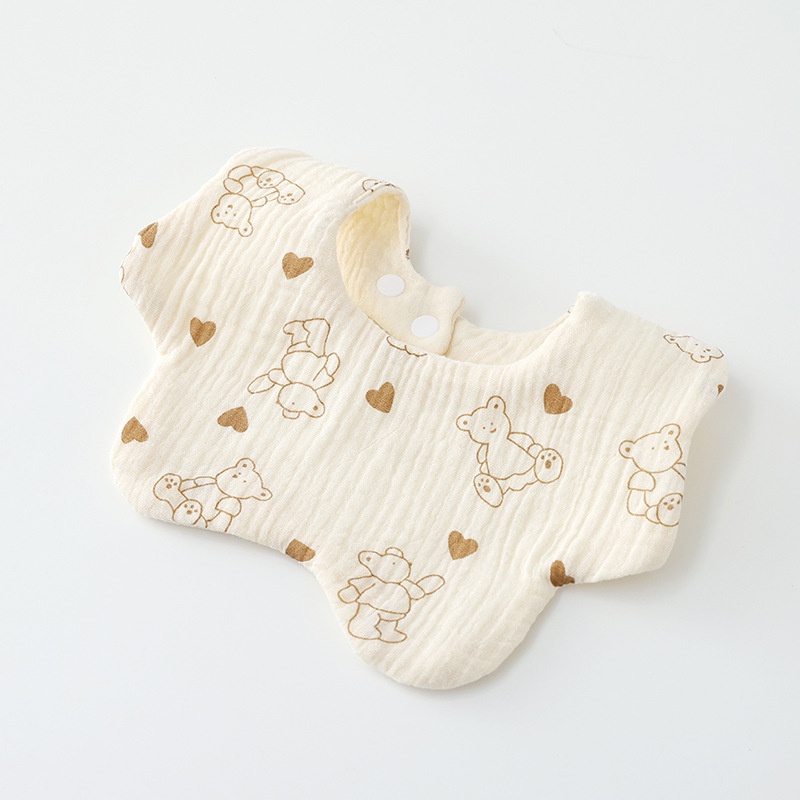 Yếm Ăn Vải Cotton Chống Thấm Nước Dành Cho Bé Sơ Sinh