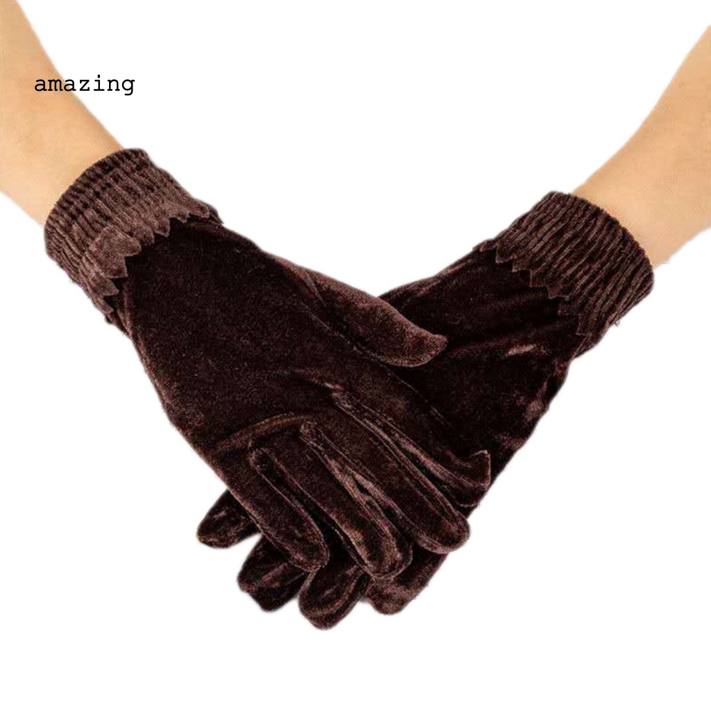 Găng Tay Nhung Co Giãn Màu Trơn Dành Cho Nữ Đi Xe Đạp / Dạ Tiệc