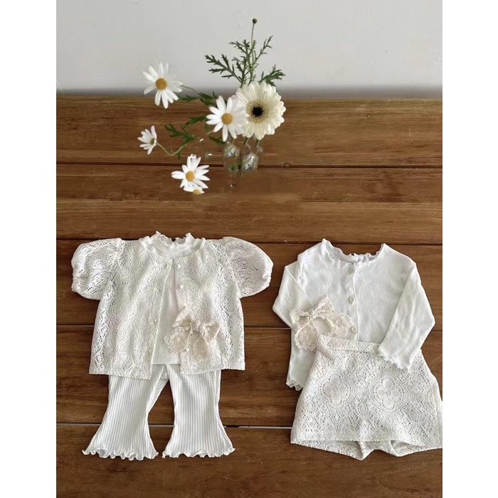 Quần Dài Ống Loe Màu Trơn Họa Tiết Kẻ Sọc Thời Trang Xuân Hè Cho Bé Gái