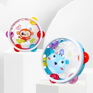 Cartoon drum handheld tambourine freestyle hand bell musical percussion instrument for family party child tambourine