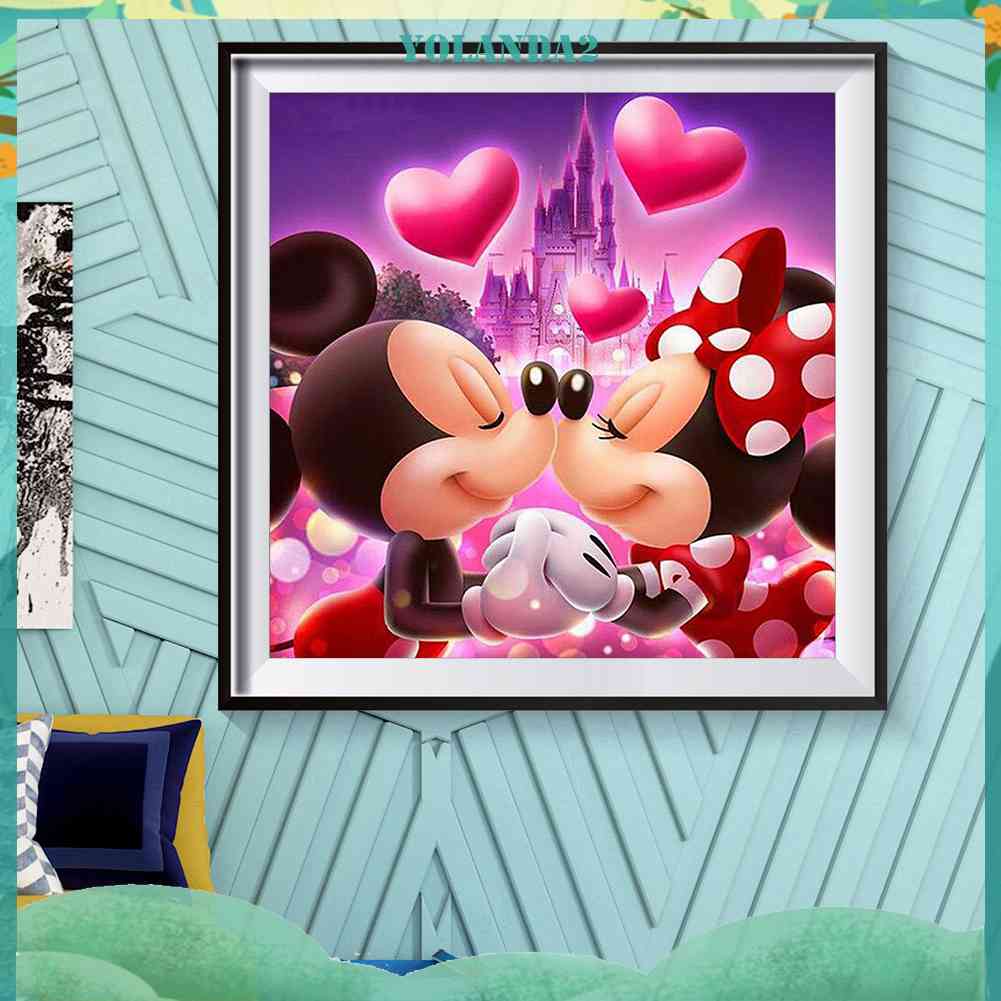 Tranh Đính Đá Kim Cương Toàn Bộ 5D DIY Hình Vẽ Chuột Mickey