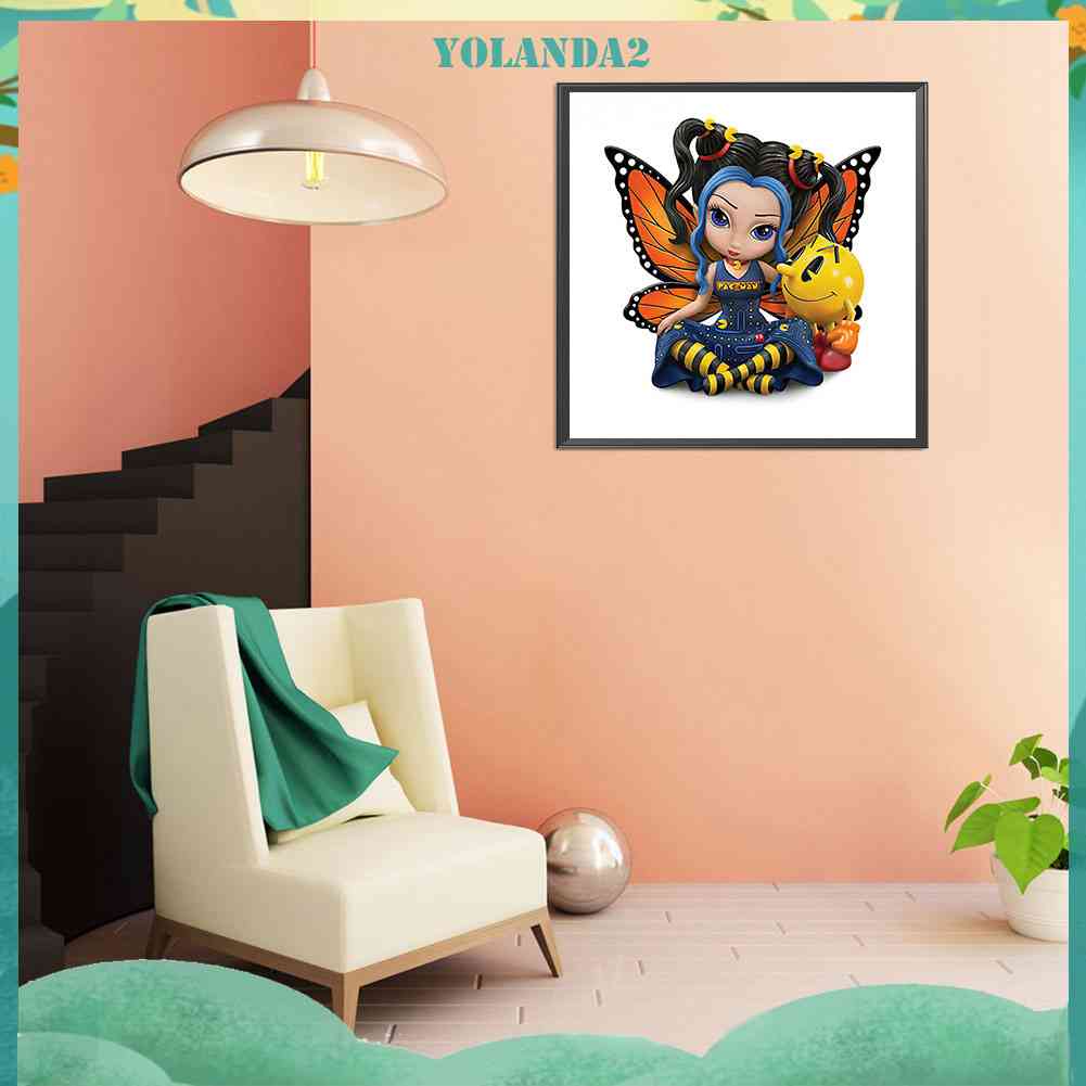 Tranh Đính Đá Kim Cương Toàn Bộ 5D DIY Hình Búp Bê Mắt To