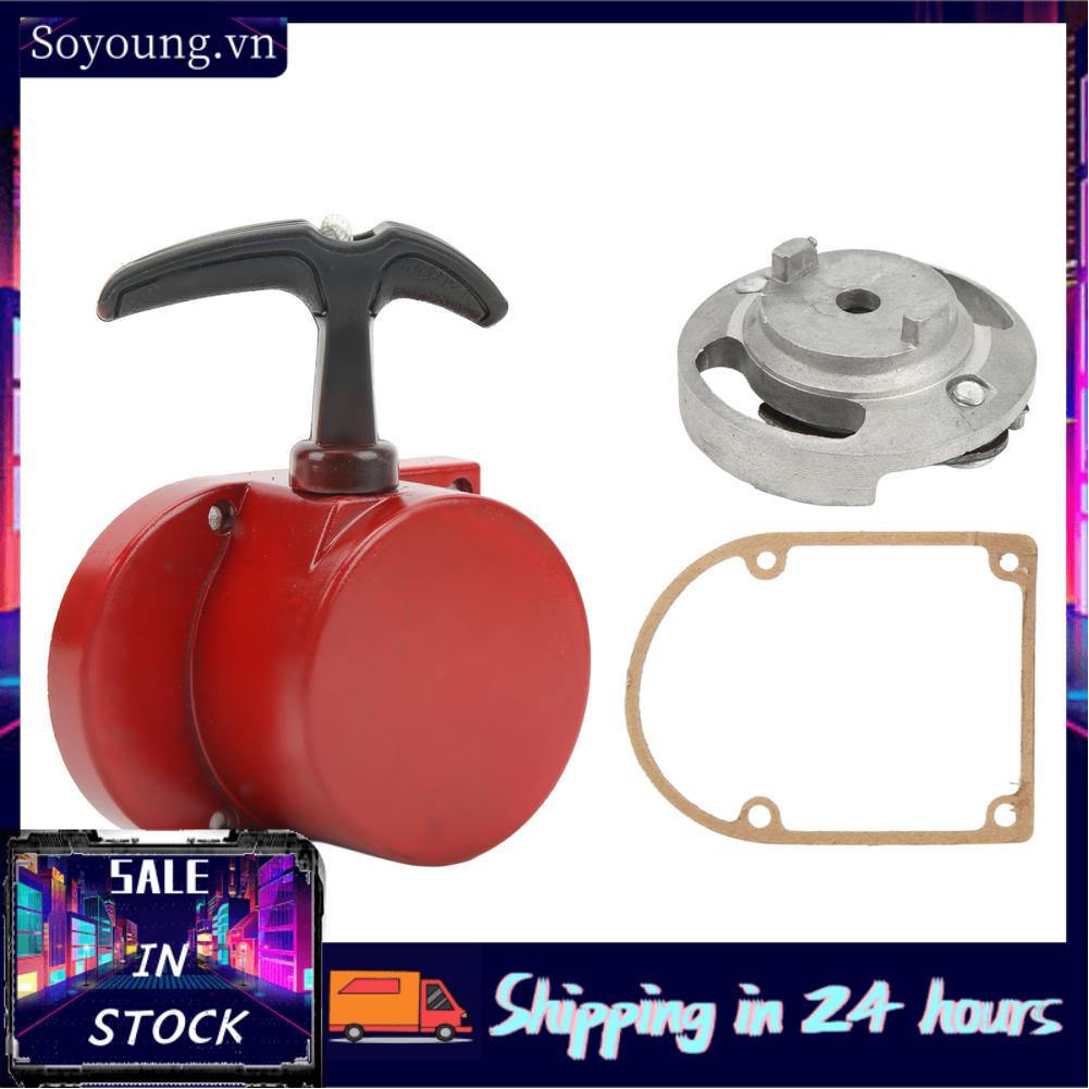 Soyoung Recoil Starter  Hand Pull Recoil Starter Ergonomic Handle Black Coating High Strength Safe  for 49cc 50cc 60cc Engine Motorized Bicycles