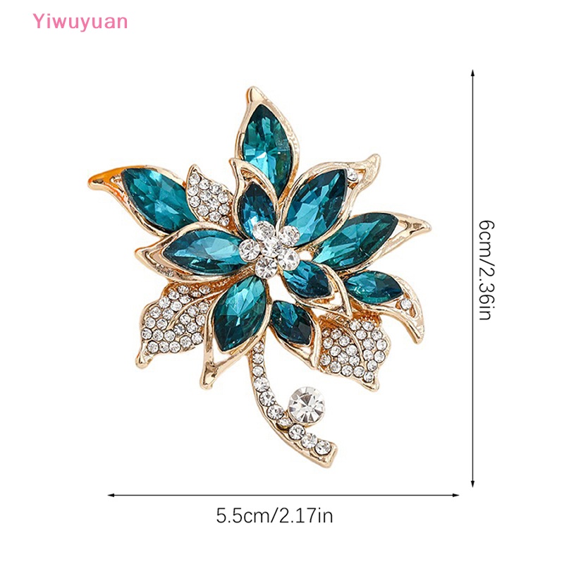 < Yiwuyuan > Ghim Cài Áo Khoác / Khăn Choàng / Mũ Hình Hoa Đính Đá Zircon Thanh Lịch Thời Trang Phù Hợp Với