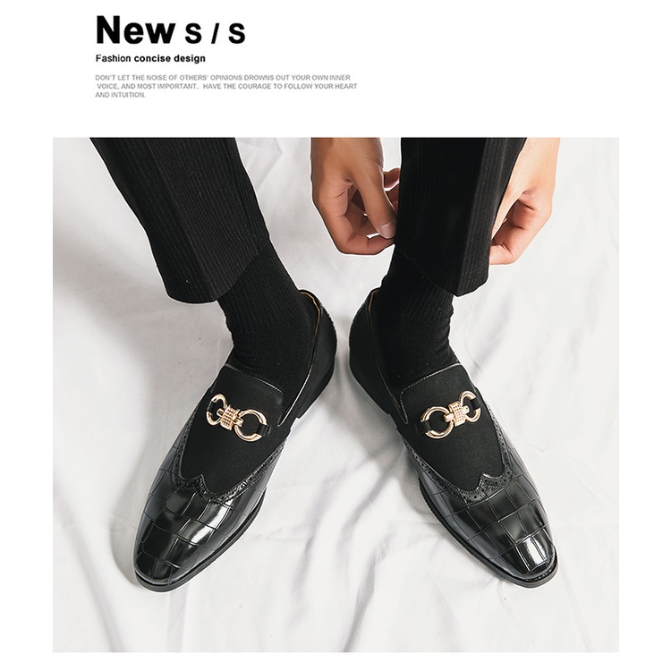 Giày Da Lộn Mũi Nhọn Màu Sắc Sang Trọng Cho Nam