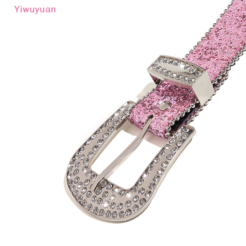 Thắt Lưng Da PU Đính Đá Lấp Lánh Phong Cách Cao Bồi Phương Tây Y2K Mới