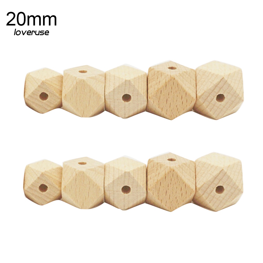 Set 10 Hạt Gỗ Lục Giác Tự Vẽ Vòng Cổ