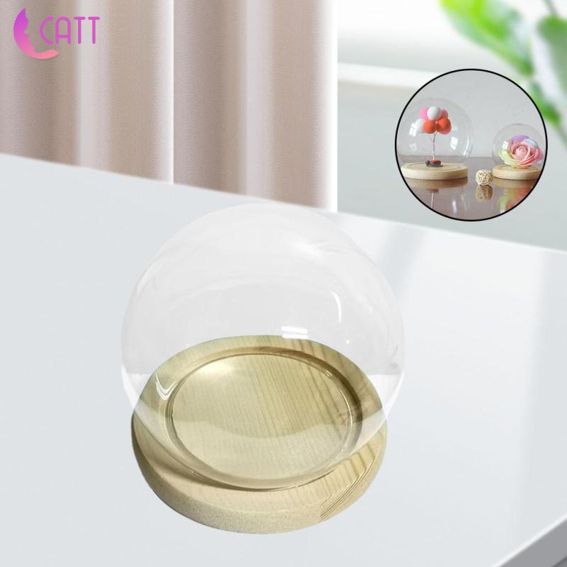 [Dadada1] Đế Gỗ 10cm Trưng Bày Lọ Hoa / Vòm Có Chuông Trưng Bày Mặt Kính