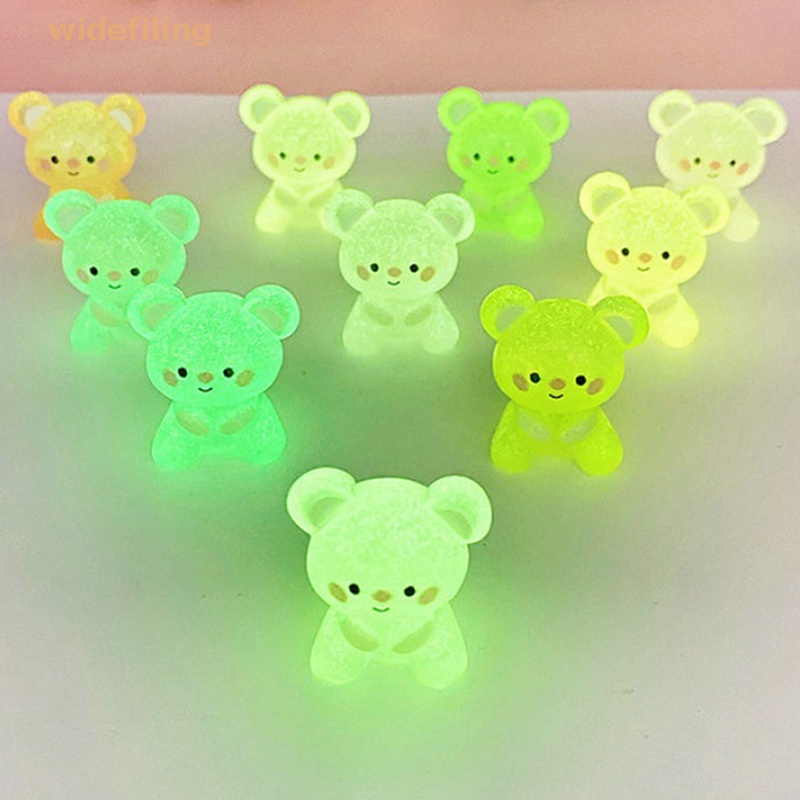 Bộ 5 Phụ Kiện Trang Trí Nghệ Thuật Hình Gấu Koala Bằng Resin Màu Dạ Quang DIY