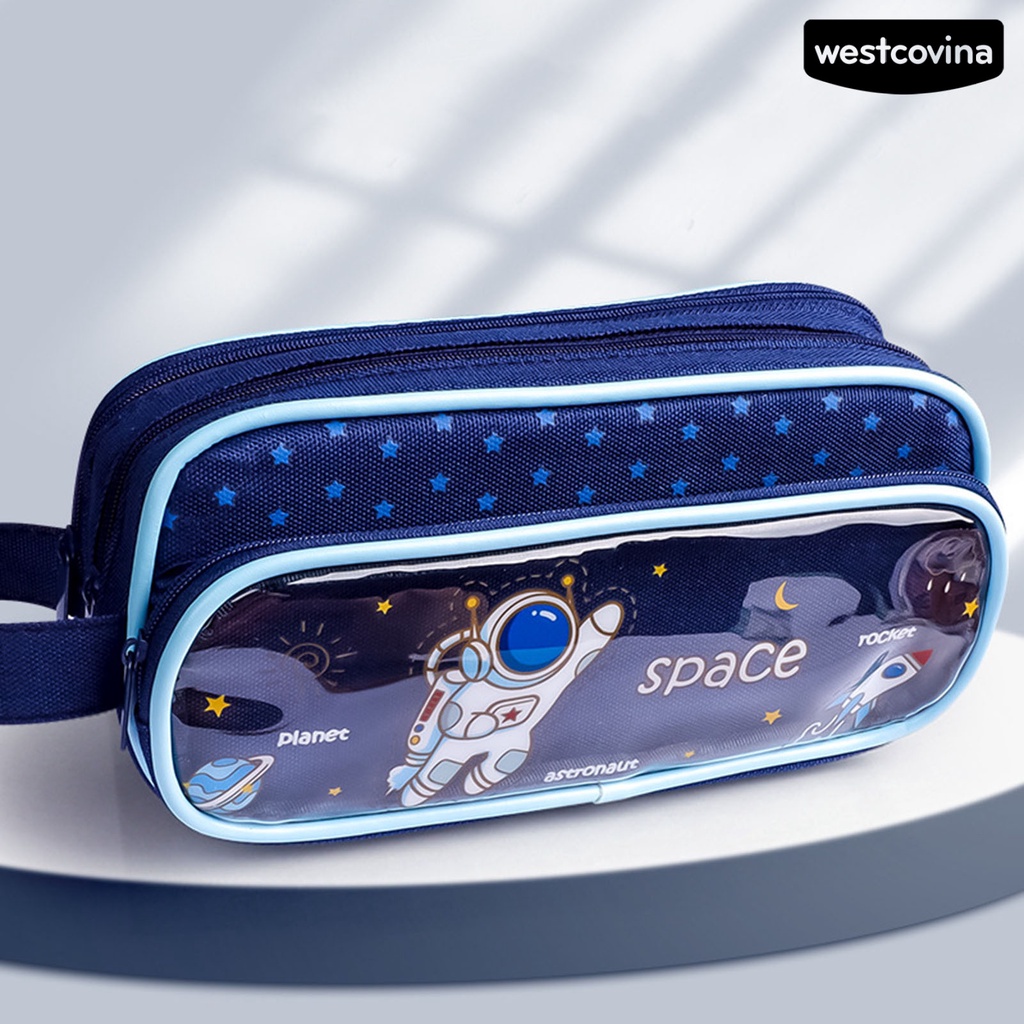 [COD]♪Túi Đựng Bút 3 Ngăn Bằng Vải Canvas Nhỏ Gọn Sức Chứa Lớn