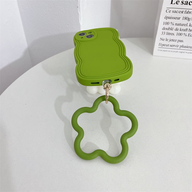 Ốp Điện Thoại Silicone Cao Su Chống Rơi Họa Tiết Hoa Kèm Dây Đeo Tay Thông Dụng Cho Mùa