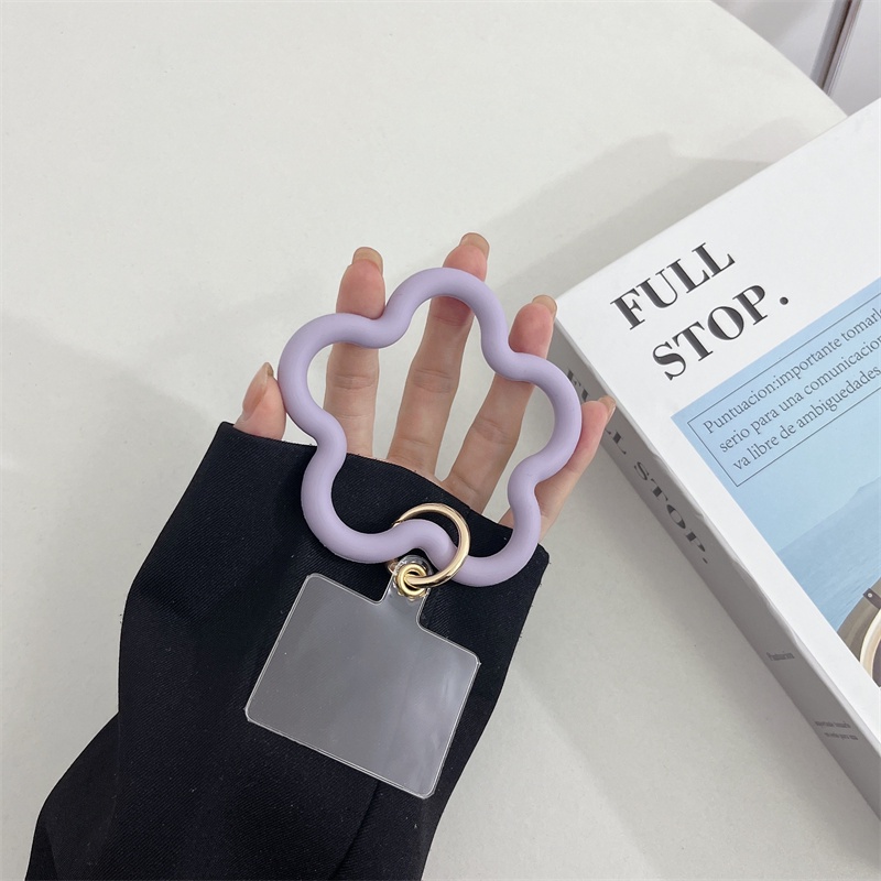 Ốp Điện Thoại Silicone Cao Su Chống Rơi Họa Tiết Hoa Kèm Dây Đeo Tay Thông Dụng Cho Mùa