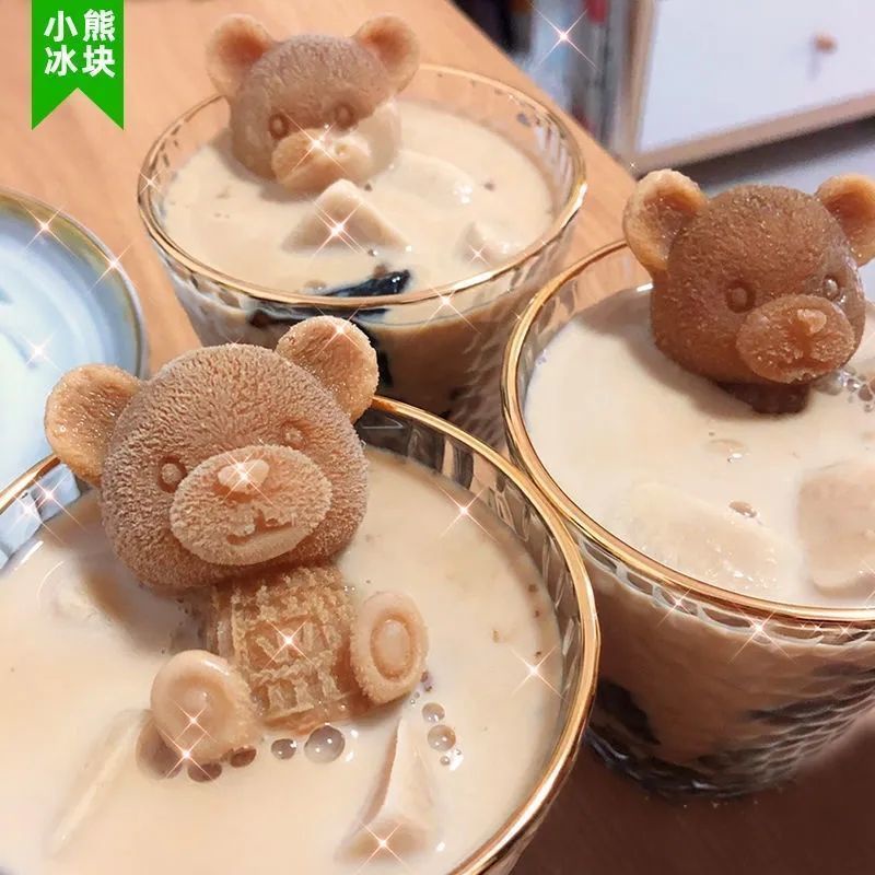 Khuôn Silicone Làm Đá / Kem / Trà / Cà Phê Hình Chú Gấu Nhỏ Dễ Thương Tiện Dụng