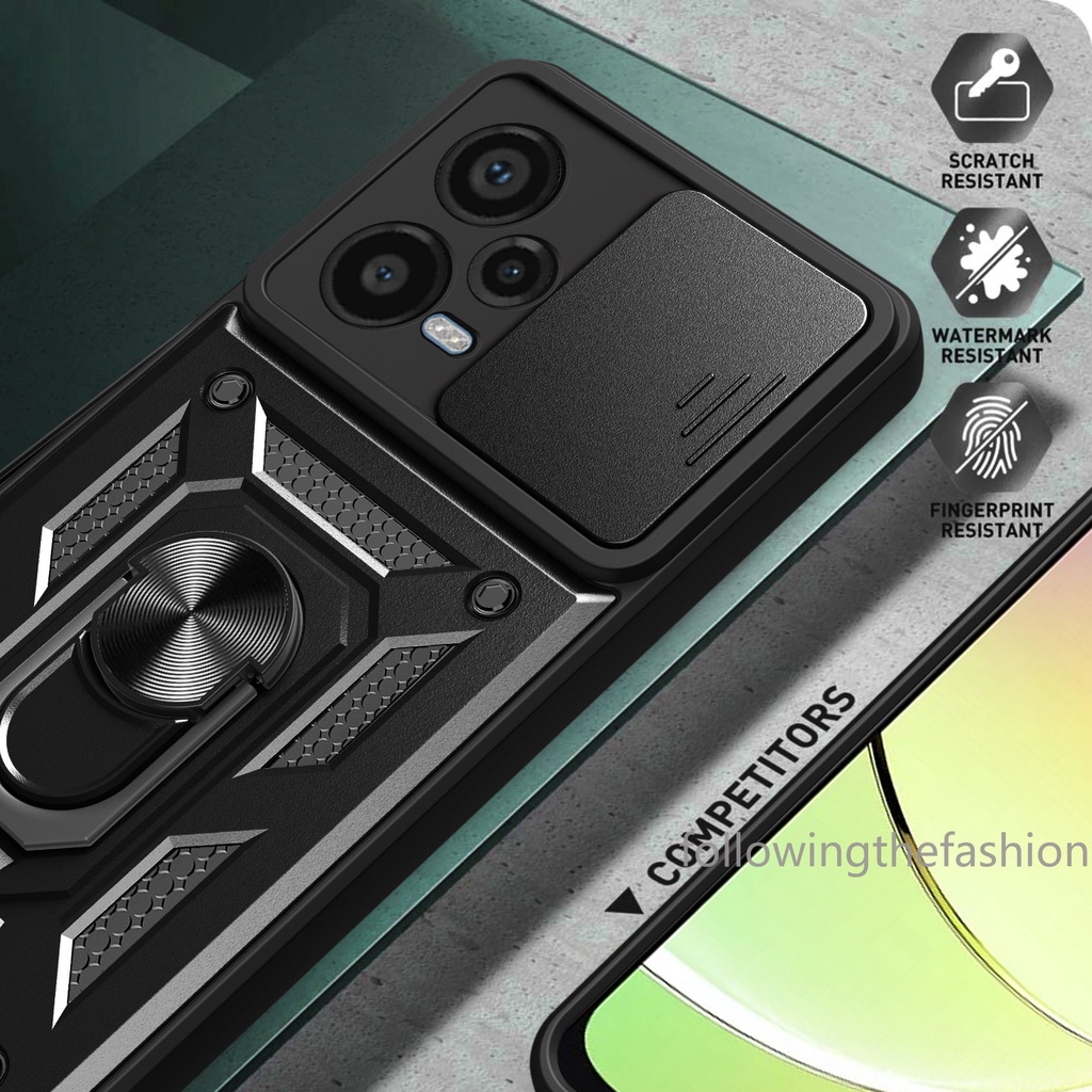 Ốp Điện Thoại Dạng Giáp Có Vòng Đỡ Nam Châm Cho Xiaomi Redmi Note 12 Pro 5G Pro Plus