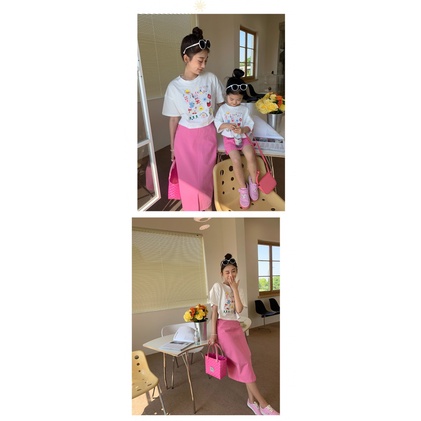 Váy Cotton Thời Trang Mùa Hè Phiên Bản Hàn Quốc Cho Mẹ Và Bé