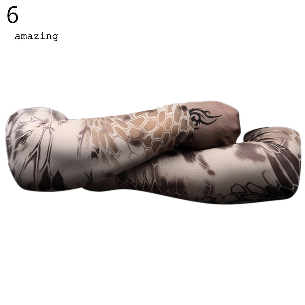 1 Cặp Găng Tay Thể Thao Chống Tia UV Co Giãn Họa Tiết Rằn Ri