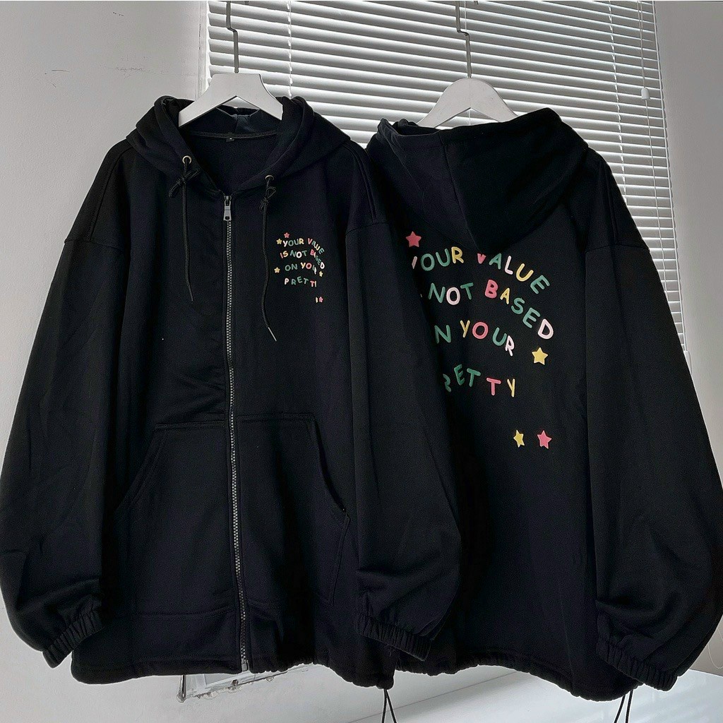 Áo Khoác Hoodie, Áo Khoác Nam Nữ Logo In Bảng Chữ Cái Đầy Màu Sắc Chất Nỉ Bông Dày Đẹp Phong Cách Hàn Quốc Hot Trend.XTA