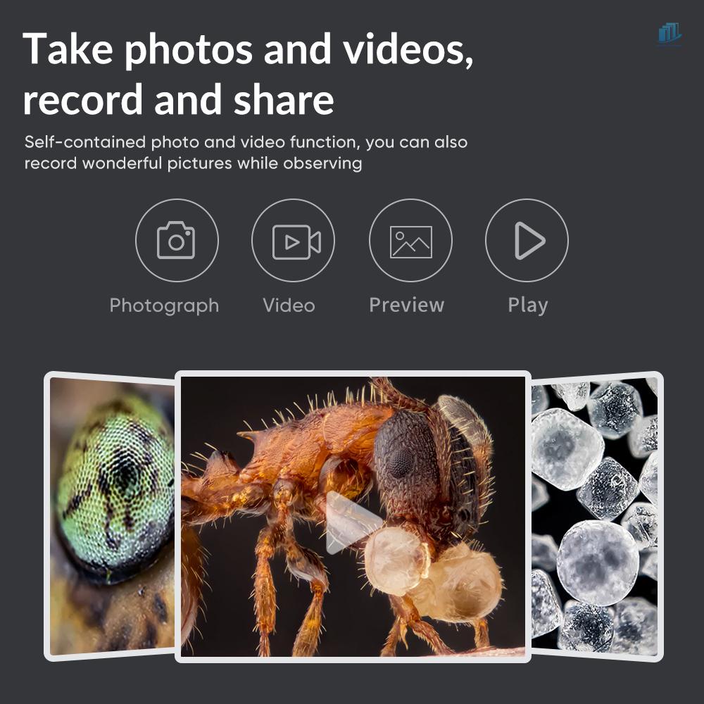 Kính Hiển Vi Kỹ Thuật Số 2 Megapixel Cầm Tay Phóng Đại 12-24X Có Đèn LED 6 Bóng 75 Độ° Góc Vuông Adusus Aduss