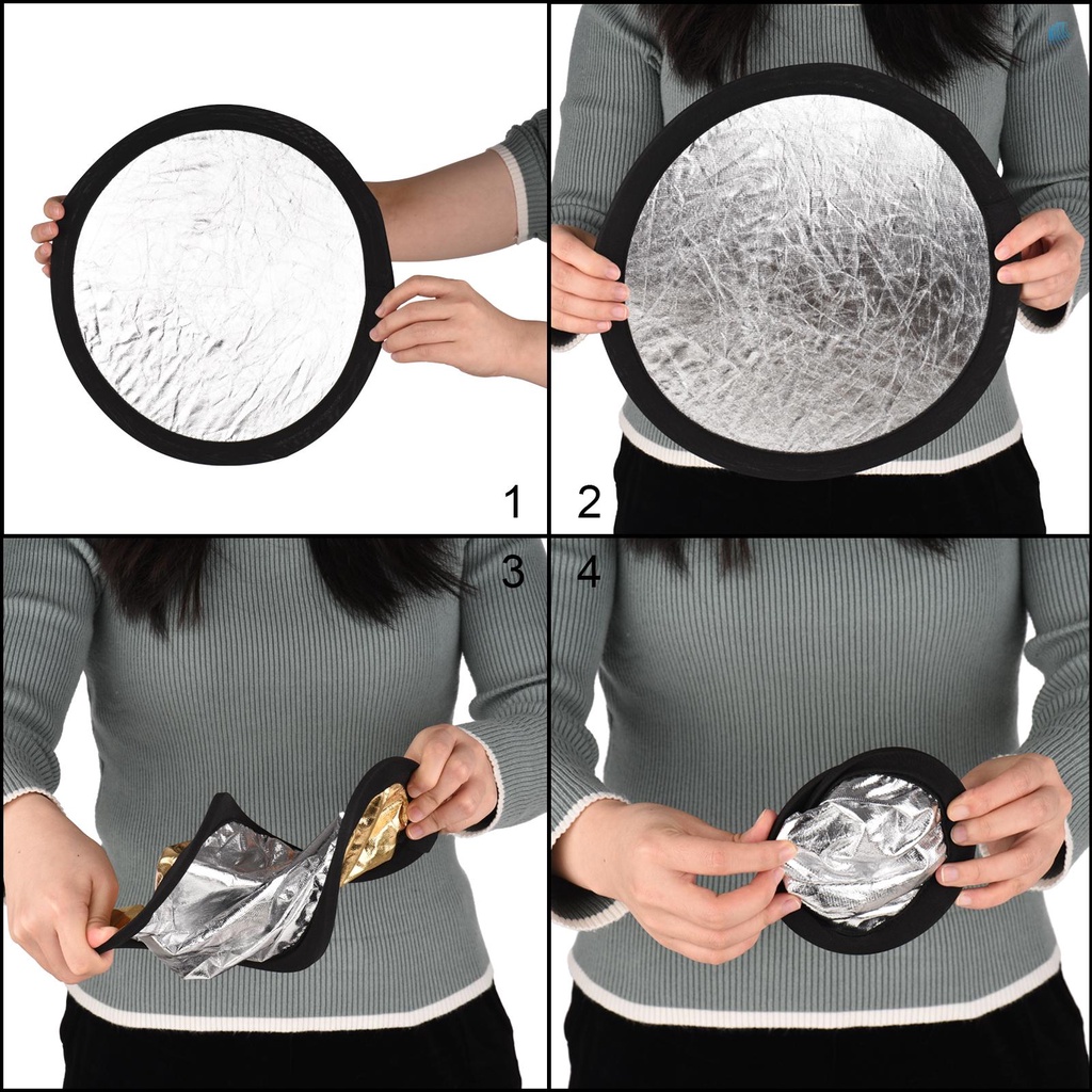 Dù Che Nắng Di Động 2 Trong 1 Có Thể Gập Lại 30cm / 12inch Màu Bạc &amp; Vàng Kim 2 Trong 1 Cho Studio Chụp Ảnh