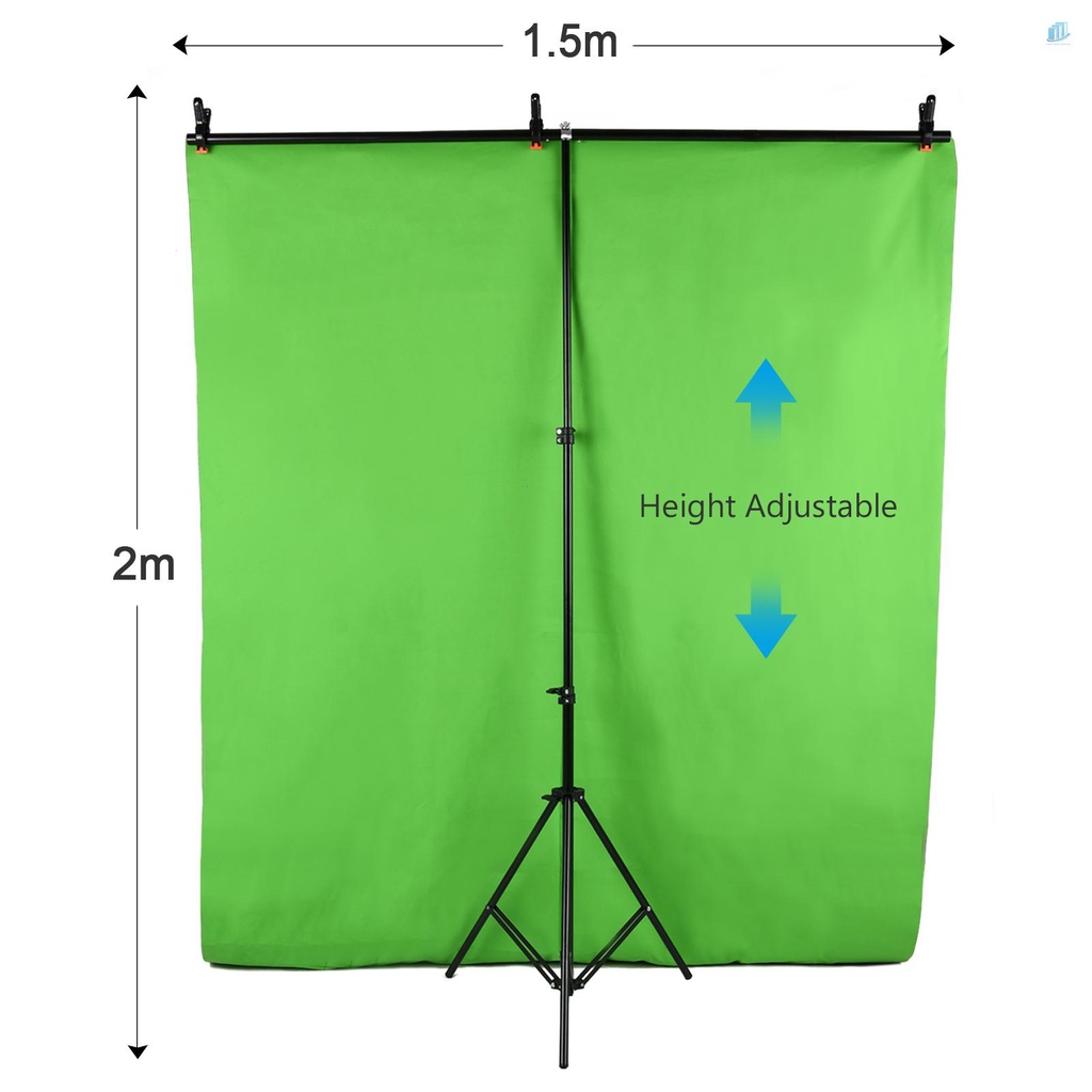 Phông Nền Chụp Ảnh Hai Mặt Màu Xanh Lá Cây Màn Hình Xanh Dương 5x7ft Hình Chữ T 5x7ft Có Thể Điều Chỉnh Kèm Kẹp Lò Xo 3X